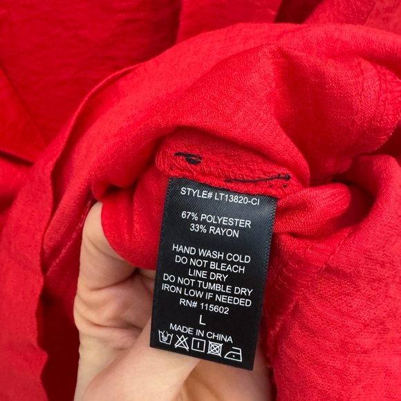 NEW Lush Red Wrap Style Blouse - Picture 4 of 6